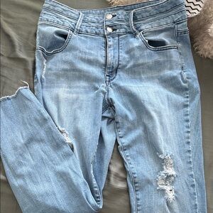 Maurices Light Blue Distressed Skinny Jeans